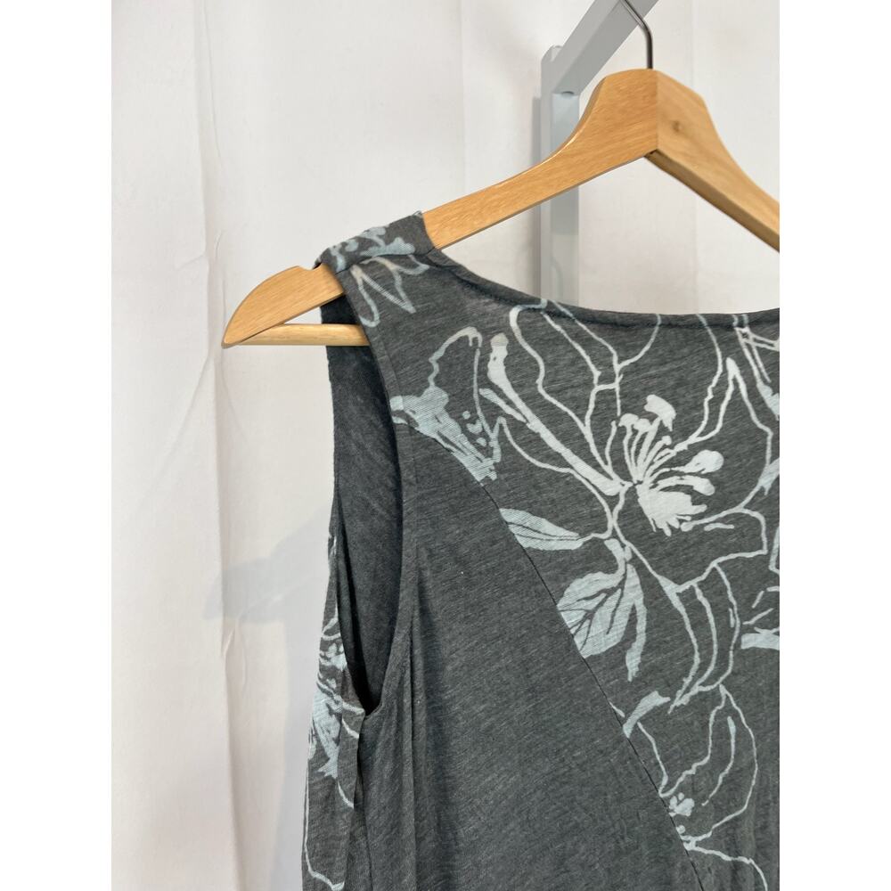 CHALET Size XS Cowl Neck Sleeveless Shift Dress Layered Look Floral Gray - Picture 6 of 7